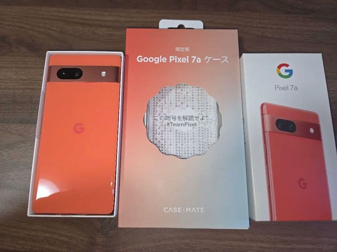 Google Pixel 7a オレンジ 限定ケース付き