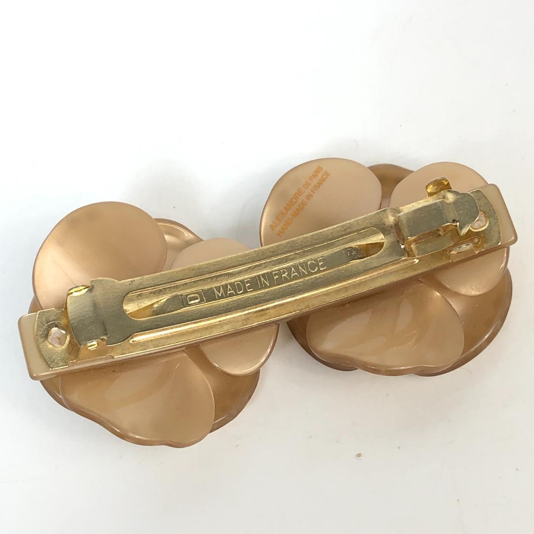 F10337 アレクサンドルドゥパリ バレッタ カメリア ストーン ベージュ