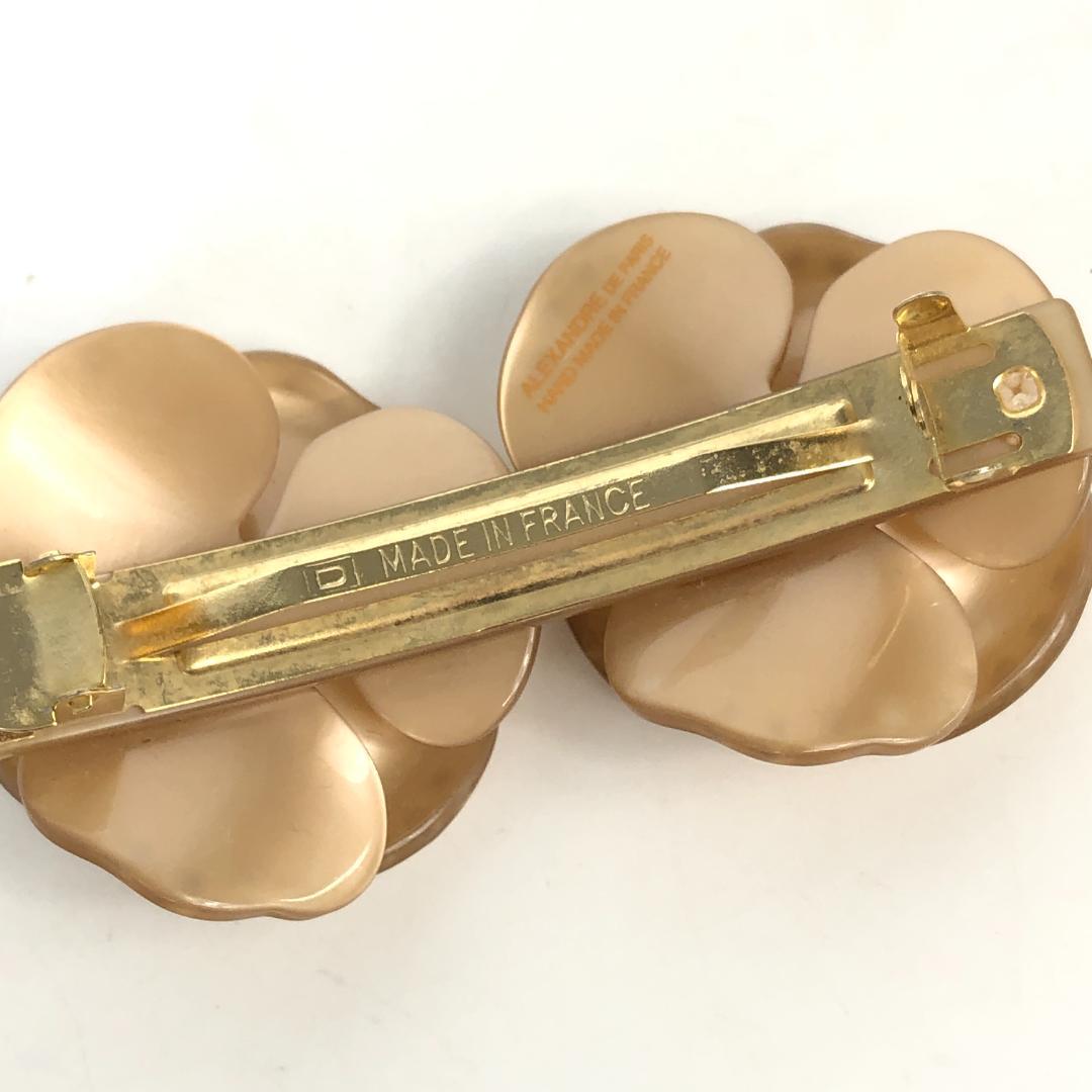 F10337 アレクサンドルドゥパリ バレッタ カメリア ストーン ベージュ