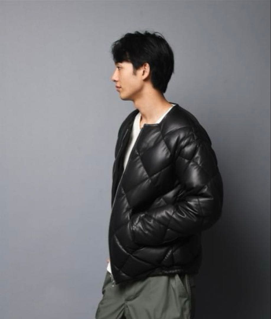 レアな名作⭐️ジャックローズ⭐️ ラムレザー ノーカラーキルト ダウンジャケット