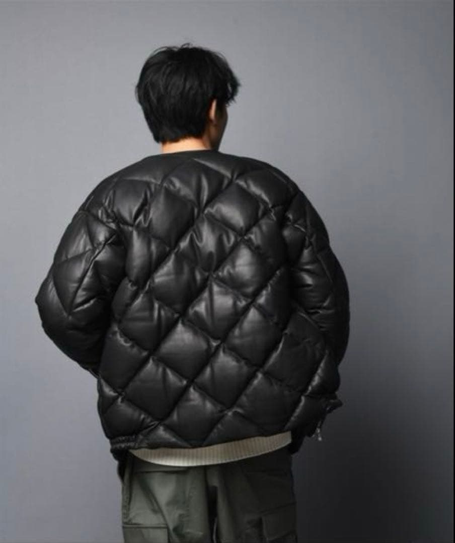 レアな名作⭐️ジャックローズ⭐️ ラムレザー ノーカラーキルト ダウンジャケット