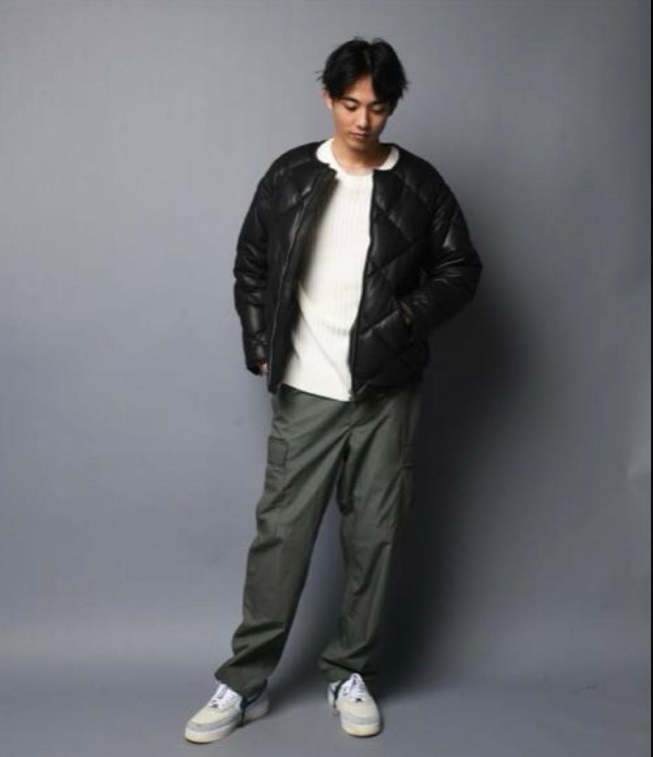 レアな名作⭐️ジャックローズ⭐️ ラムレザー ノーカラーキルト ダウンジャケット