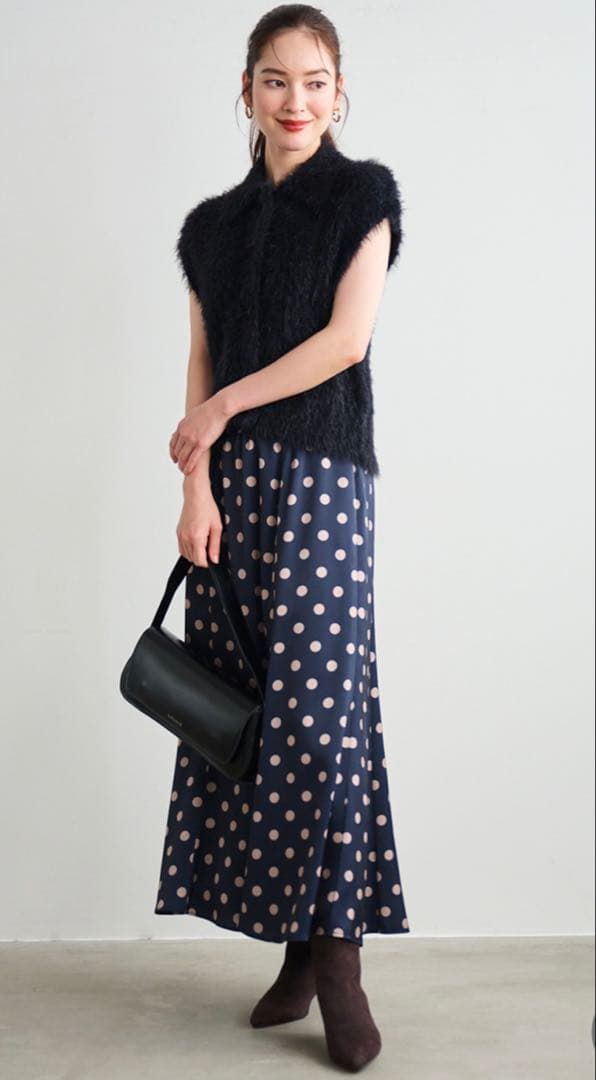 ゆゆ LOUNIE フェザーニットプルオーバー ブラック 38