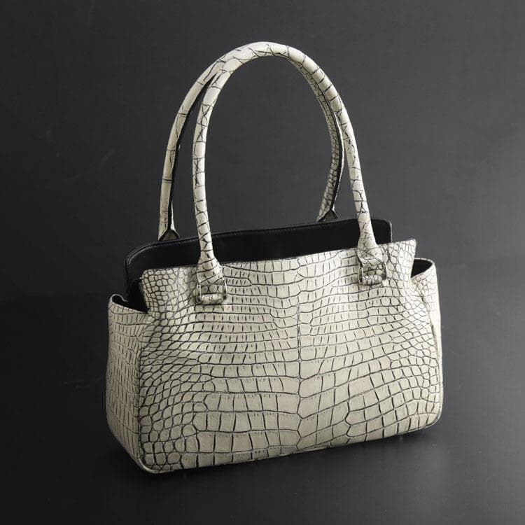 新品 定価14万円 CROIX  クロコダイル バッグ ホワイト系
