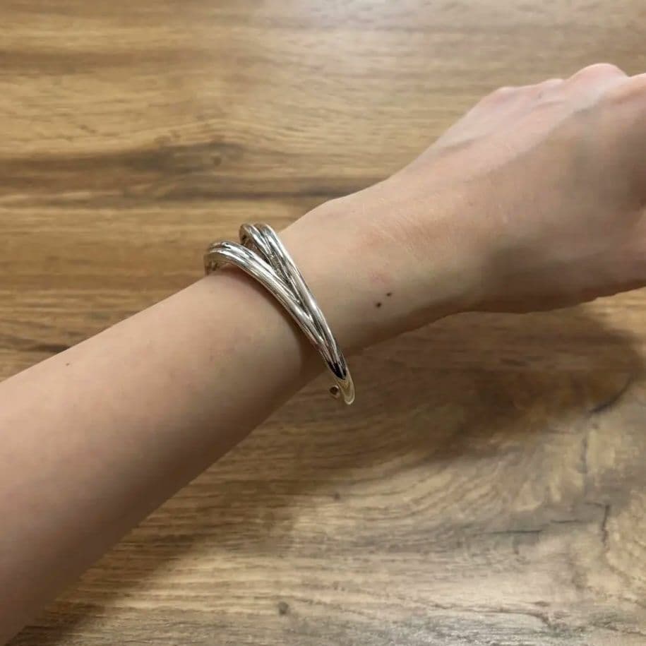 【フィリップオーディベール】クロスバングル シルバー ブレスレット