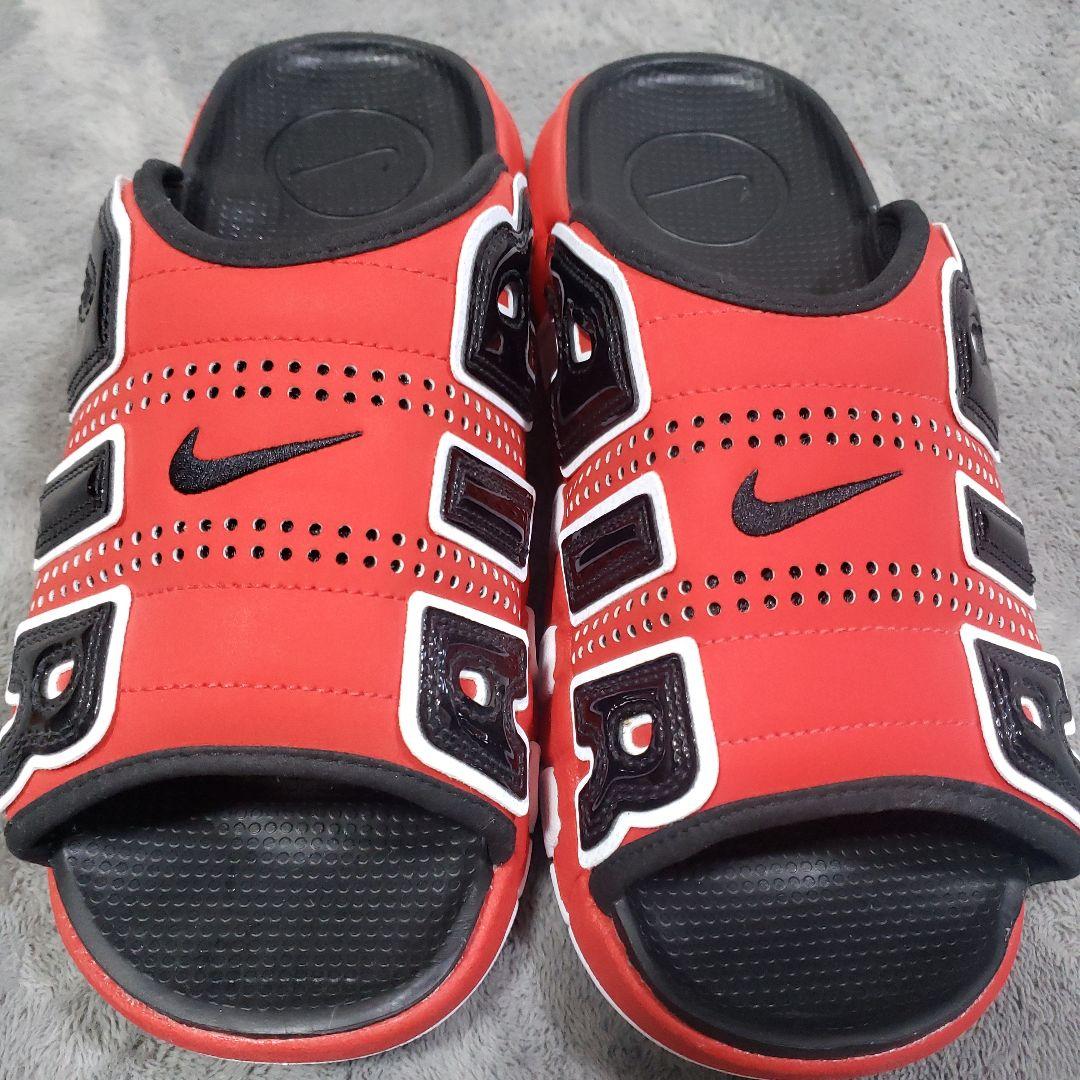 【試着のみ】NIKE　モアテン　スライド　28cm　赤　黒　ブルズ