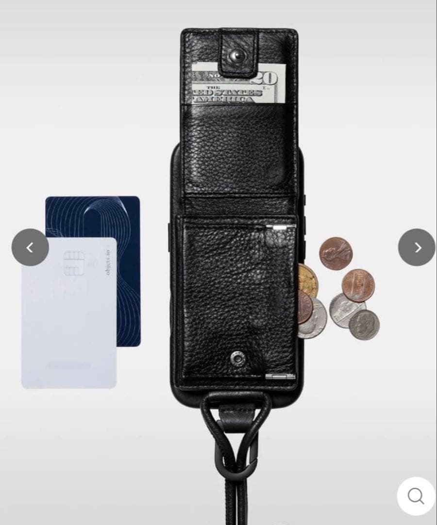 objcts.ioレザー ・ストラップ付きウォレットカードケース