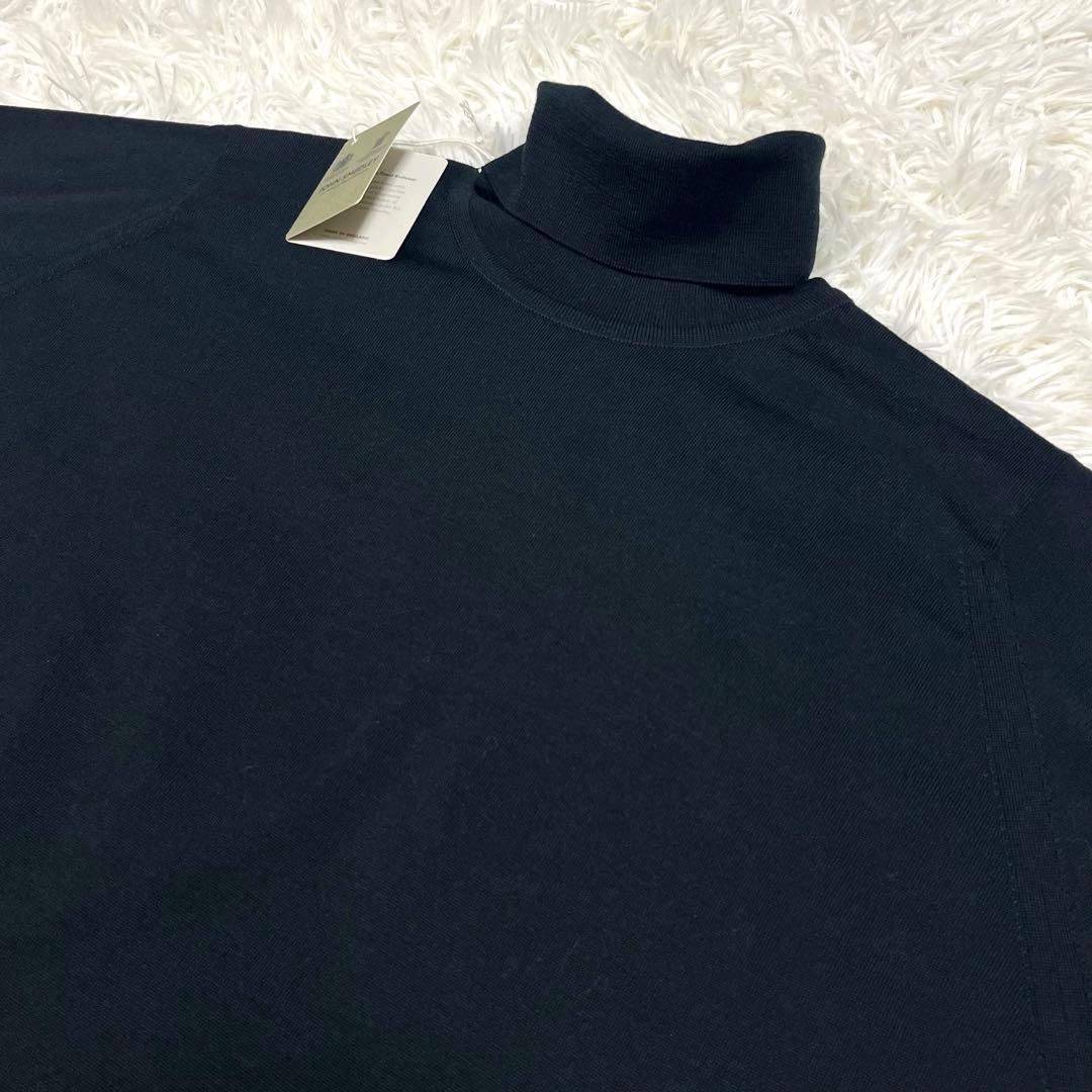 未使用品✨JOHN SMEDLEY タートルネックニット ブラック Lサイズ