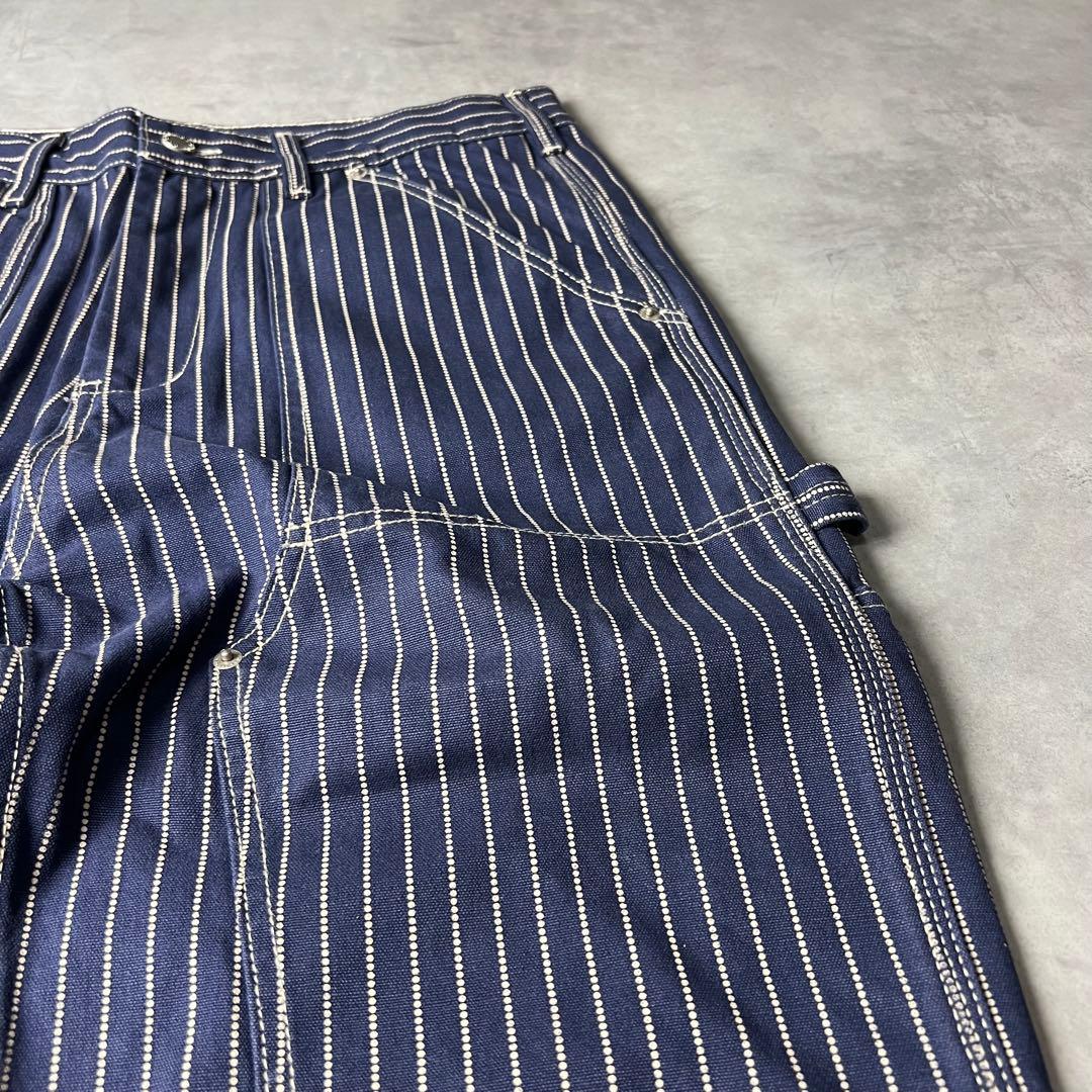 ✅新品未使用　ウォバッシュ　ストライプ　ダブルニー　パンツ　インディゴ　濃紺　L