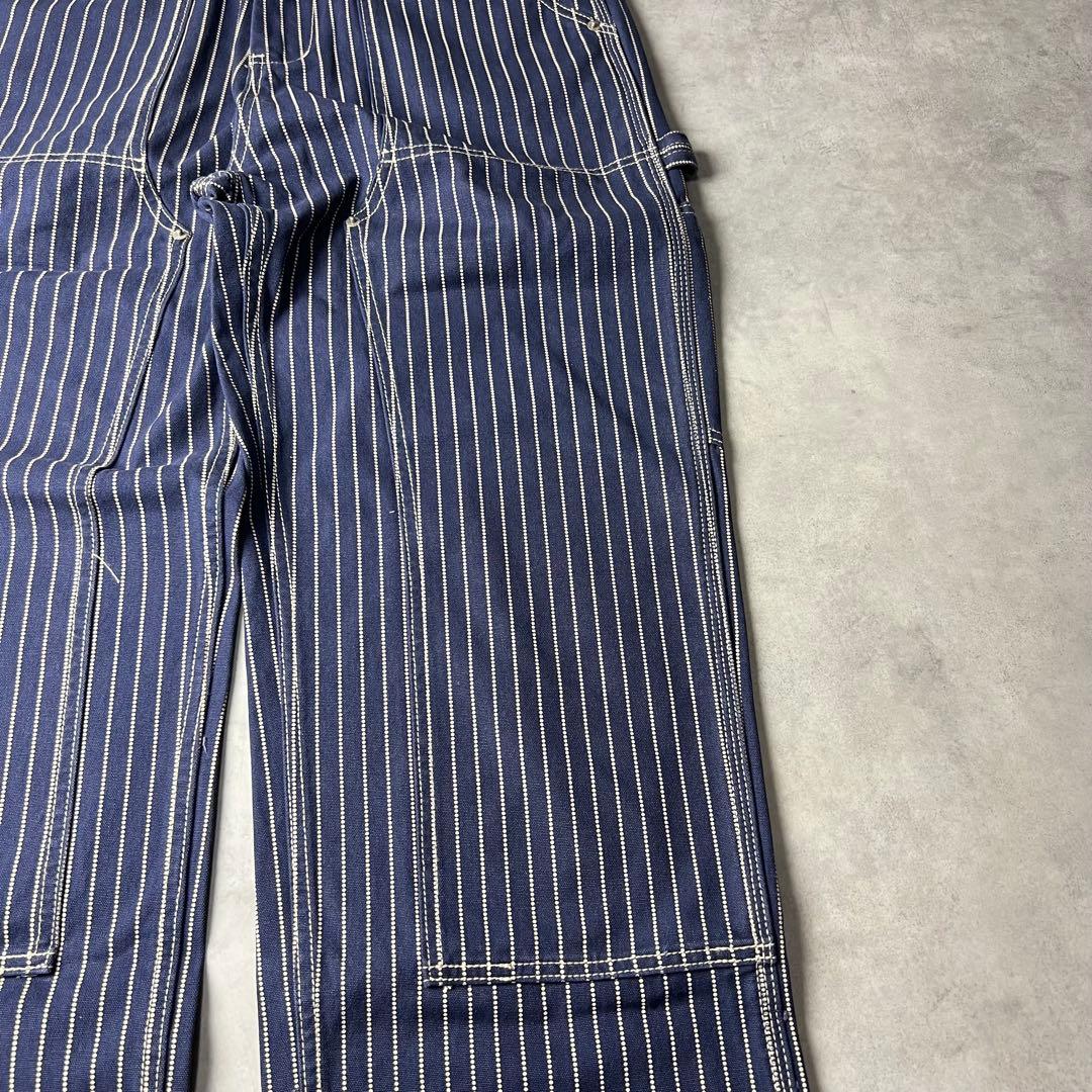✅新品未使用　ウォバッシュ　ストライプ　ダブルニー　パンツ　インディゴ　濃紺　L