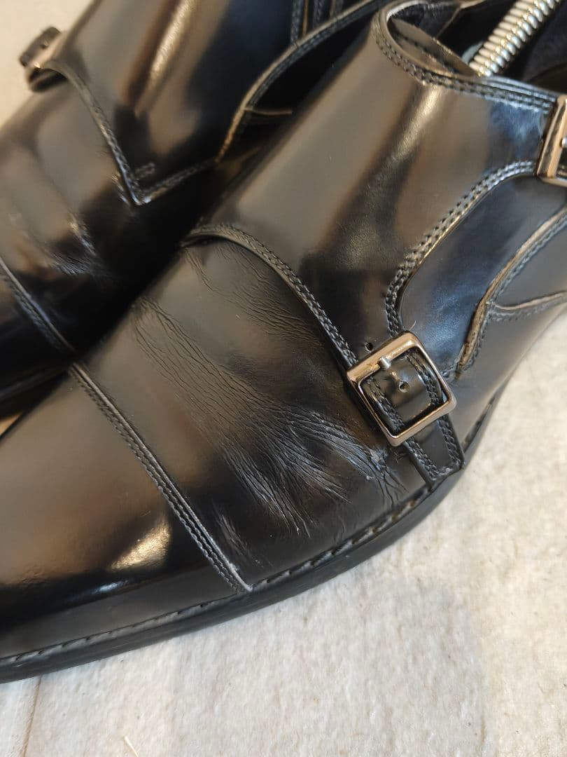 3足セット ダブルモンクストラップ ビジネスシューズ