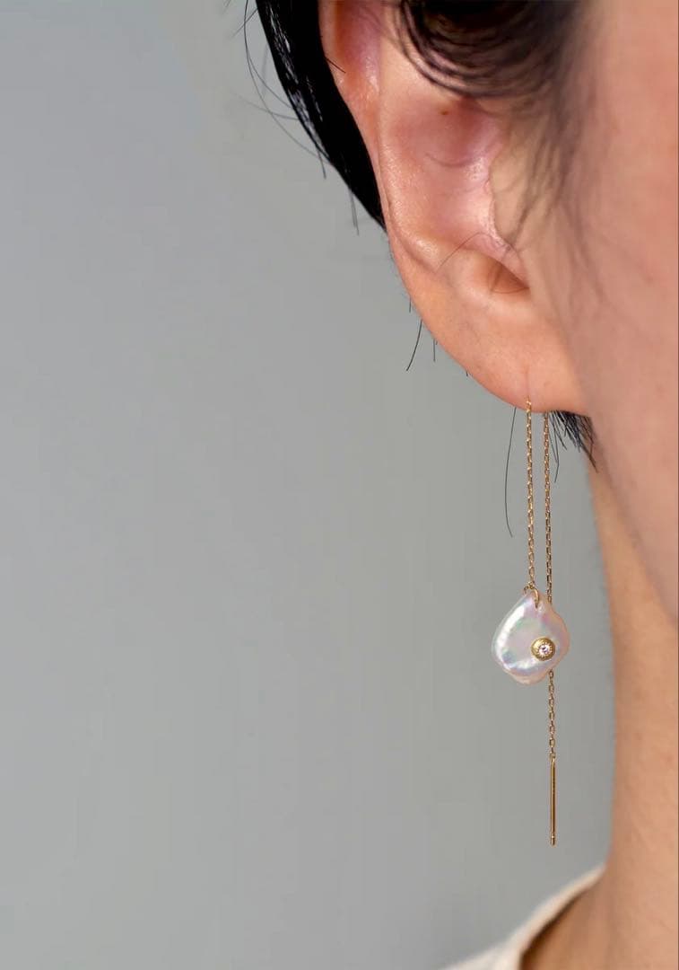 【美品】RICO ロングチェーンパールピアス(片耳)