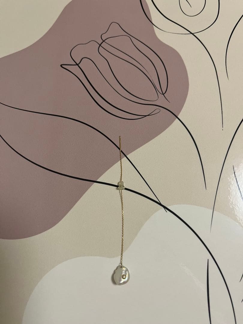 【美品】RICO ロングチェーンパールピアス(片耳)