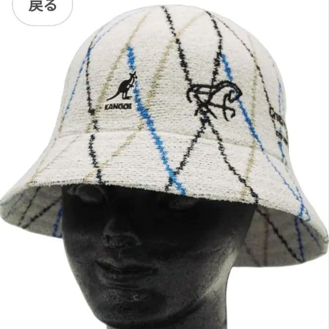 KANEDA×KANGOLPlaid Bermuda Casual ハット　白