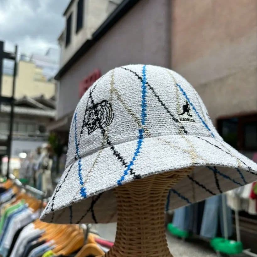 KANEDA×KANGOLPlaid Bermuda Casual ハット　白
