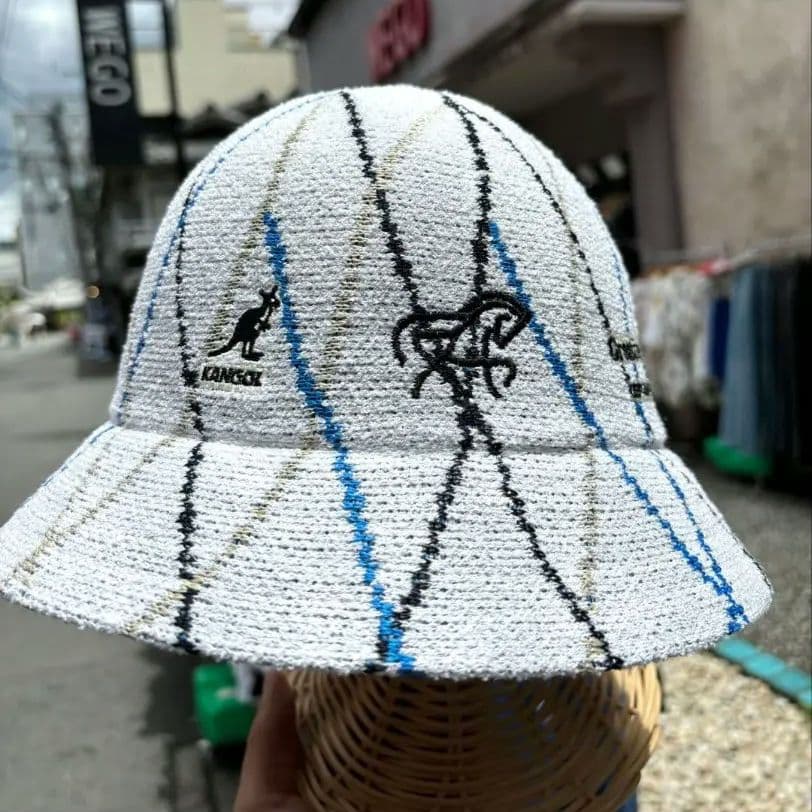 KANEDA×KANGOLPlaid Bermuda Casual ハット　白