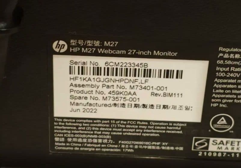 【セール中】HP モニター　M27
