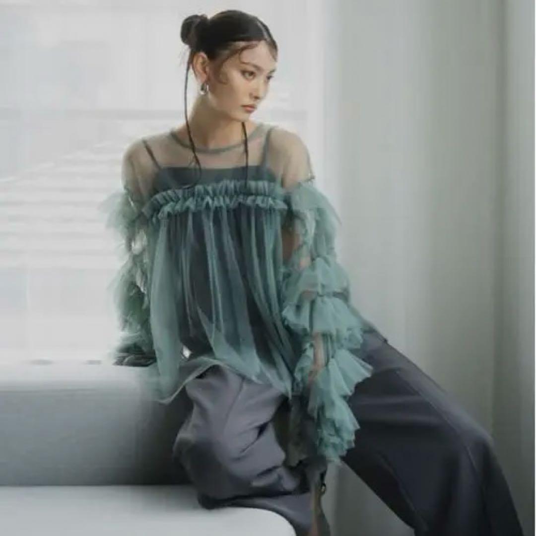 andresd デコラティブチュールトップス　グリーン