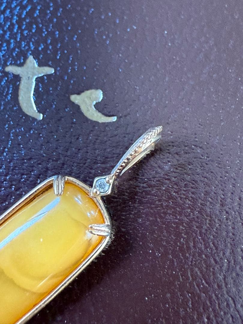 agete K10 イエローアンバー ネックレスチャーム