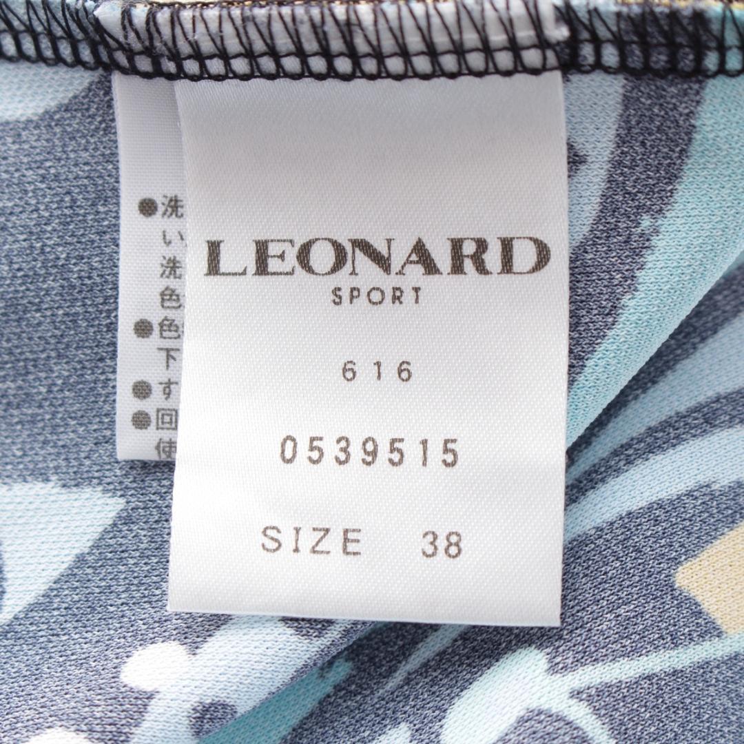 美品✨ レオナール ワンピース ポリエステル ネイビー S～Ｍ相当 1334