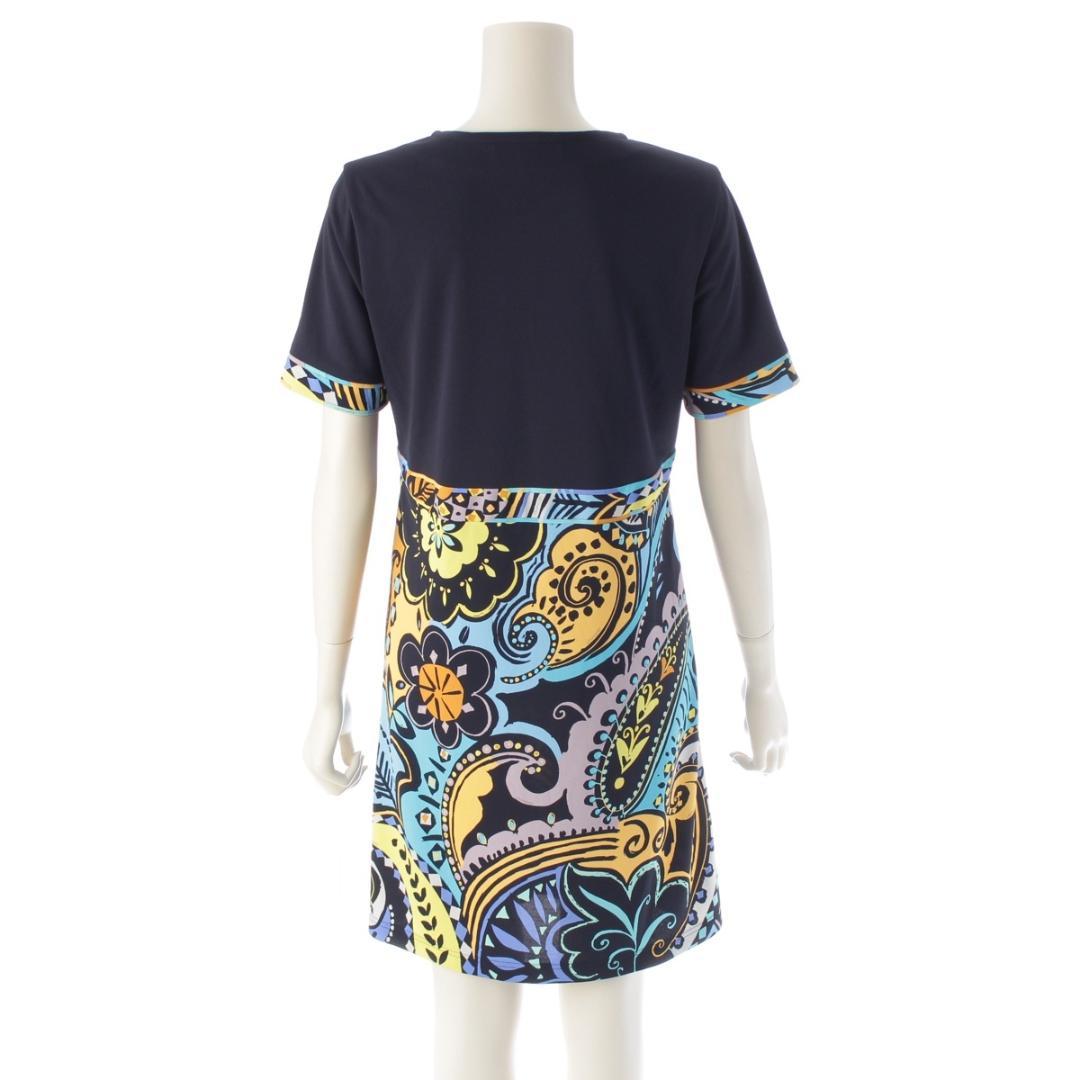 美品✨ レオナール ワンピース ポリエステル ネイビー S～Ｍ相当 1334