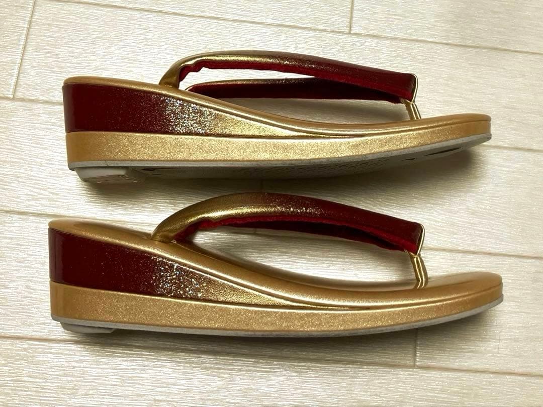 《未使用・箱付き》京都きもの友禅　夢想姿　草履バッグセット　金彩　螺鈿