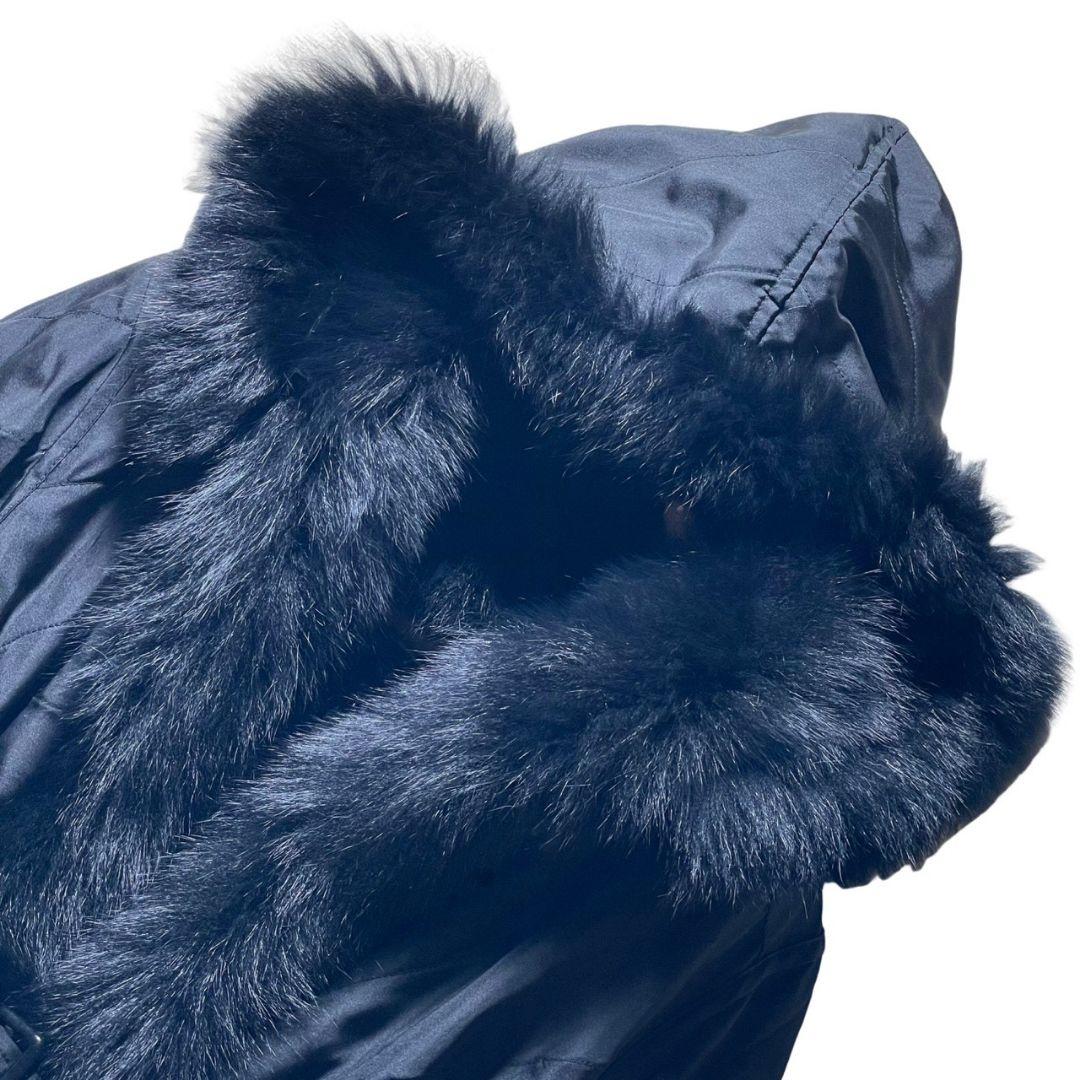 【希少品/入手困難】ロングコート リバーシブル シルク フォックス ベルト　光沢