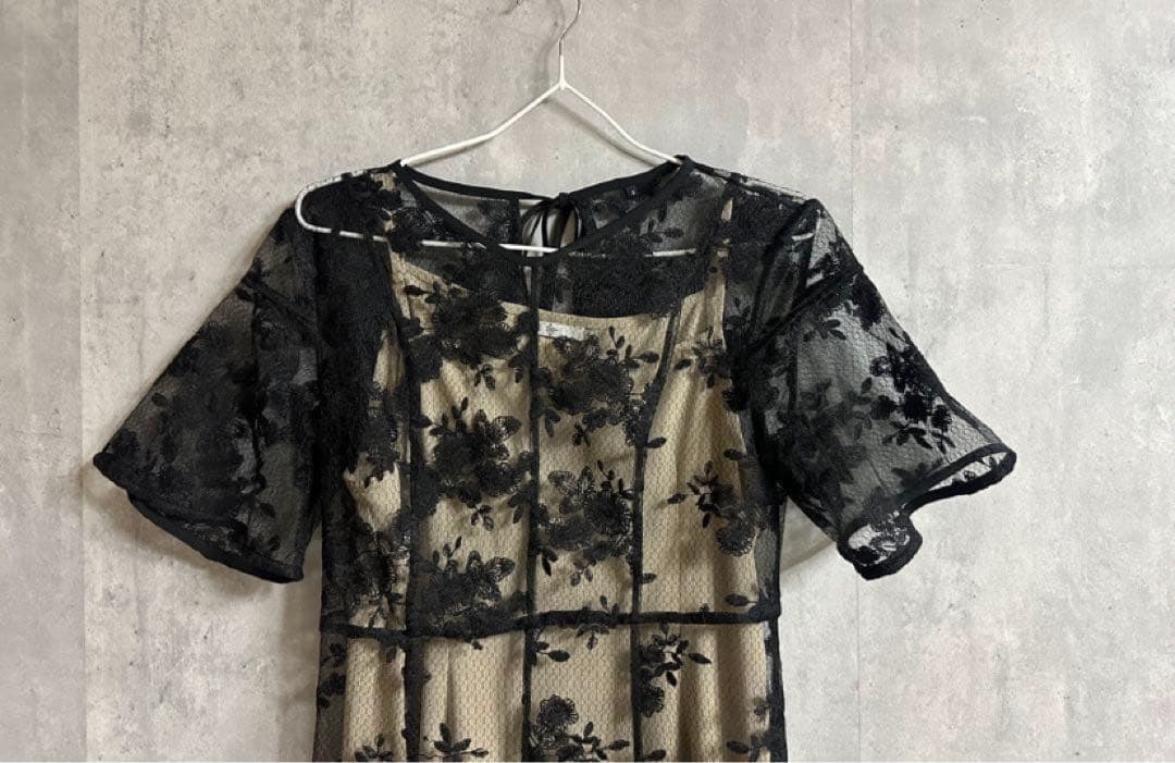 Leja 花柄後ろリボン半袖キャミワンピースセットアップドレス