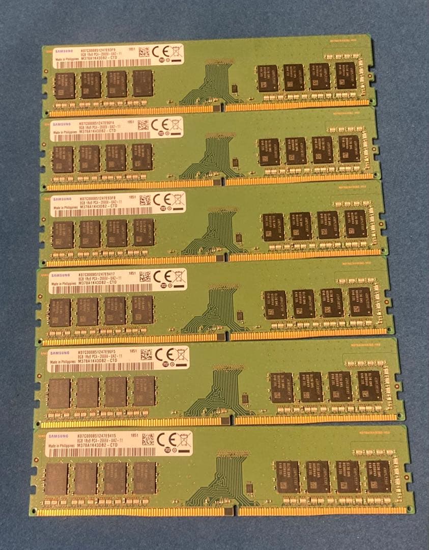 メモリー Samsung DDR4-2666 48G(8GB x6))