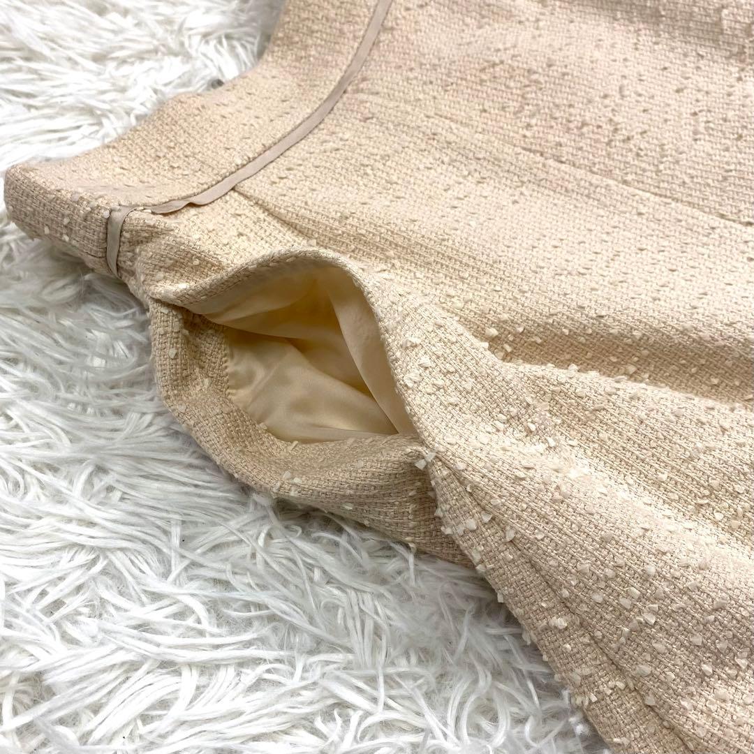 極美品✨FOXEY マダムモンテーニュ ツイードセットアップ シルク ベージュ系