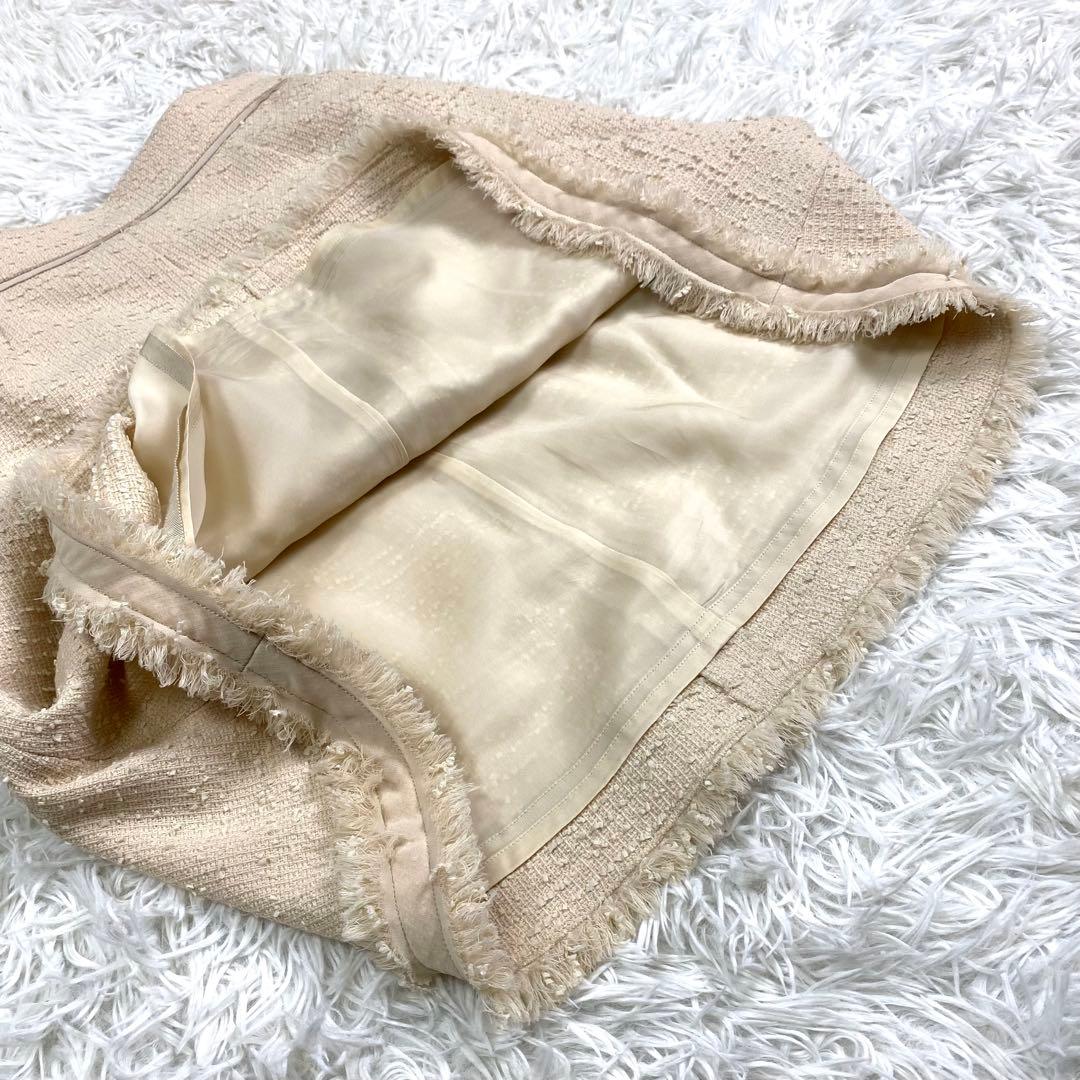 極美品✨FOXEY マダムモンテーニュ ツイードセットアップ シルク ベージュ系