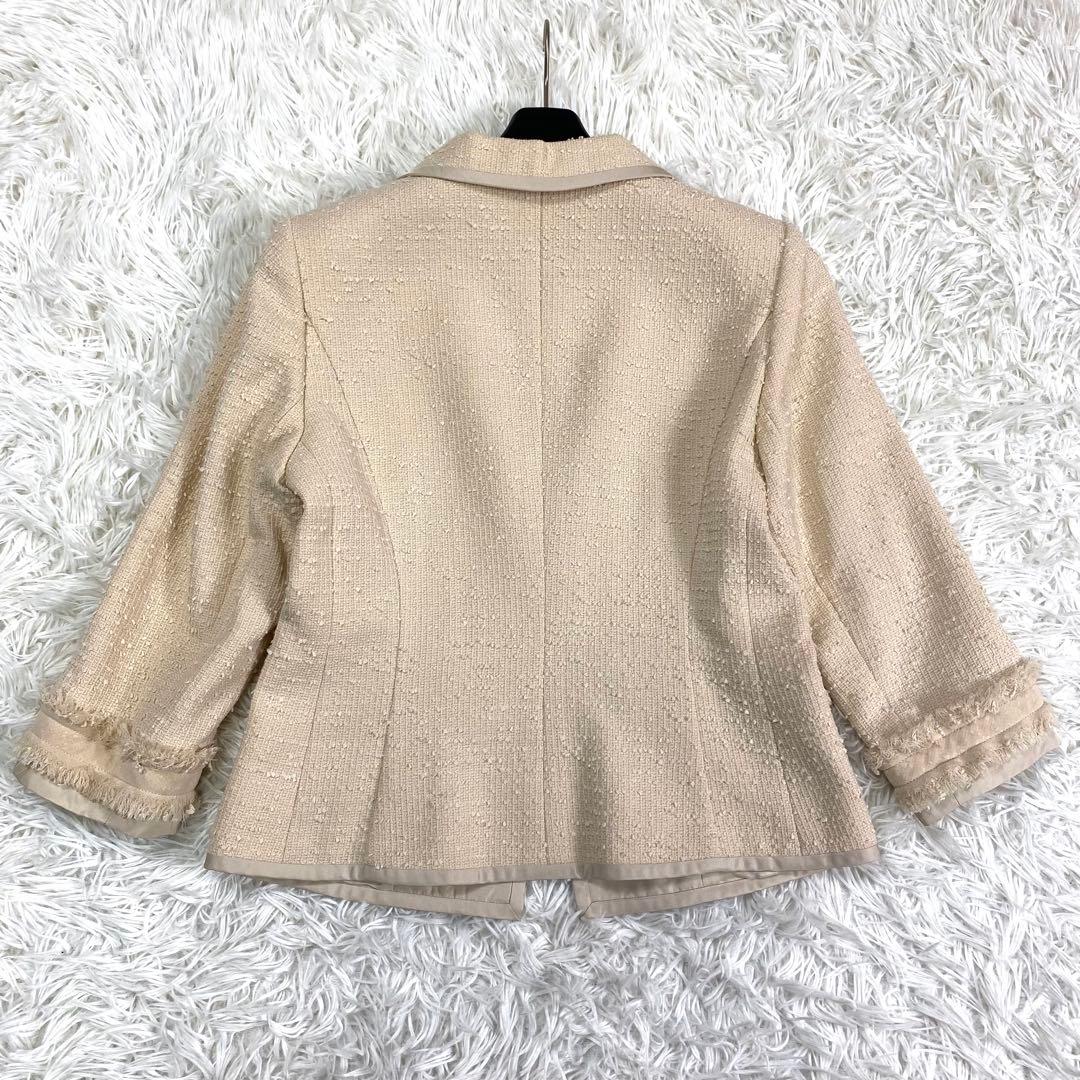 極美品✨FOXEY マダムモンテーニュ ツイードセットアップ シルク ベージュ系