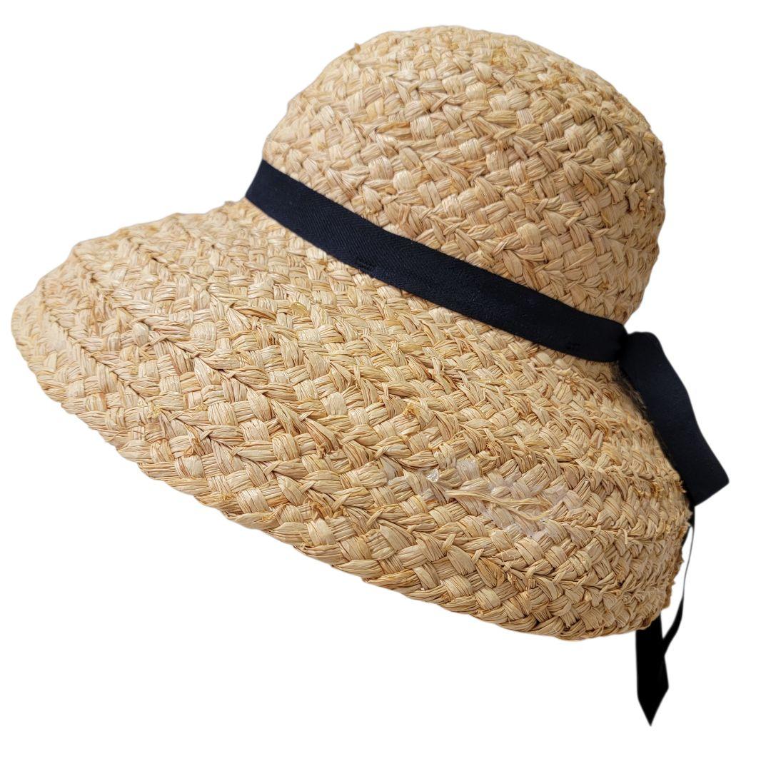 ほぼ未使用 L.L.BEAN エルエルビーン 紫外線対策 ラフィアハット F