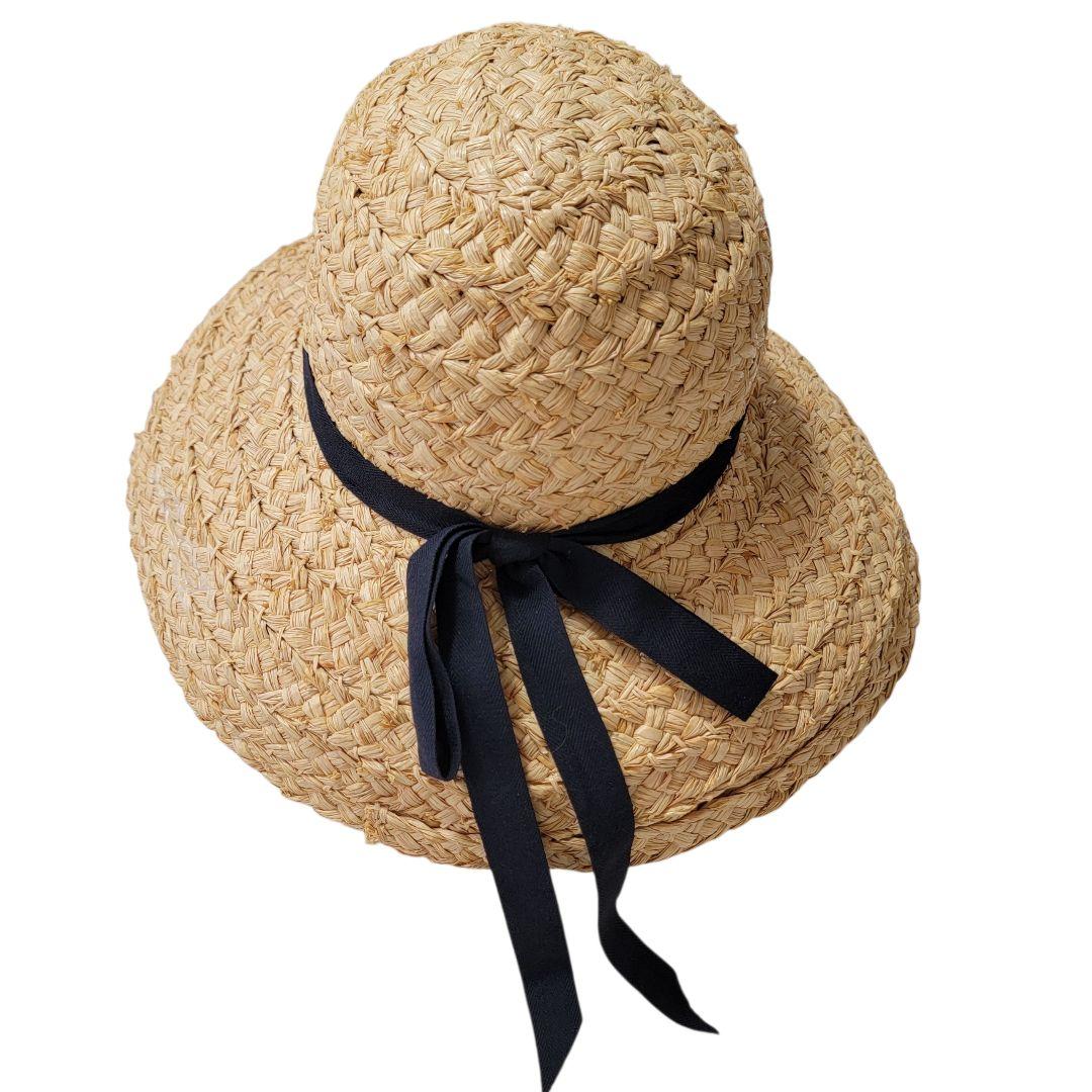 ほぼ未使用 L.L.BEAN エルエルビーン 紫外線対策 ラフィアハット F