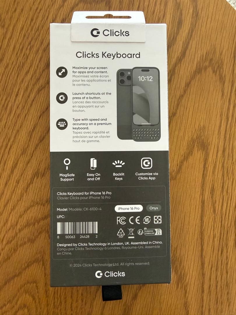 Clicks Keyboard iPhone 16 Pro用ケース