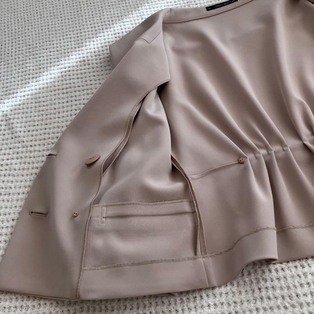 美品FOXEY NEWYORK★ビックカラージャケット★ベージュ★サイズ38