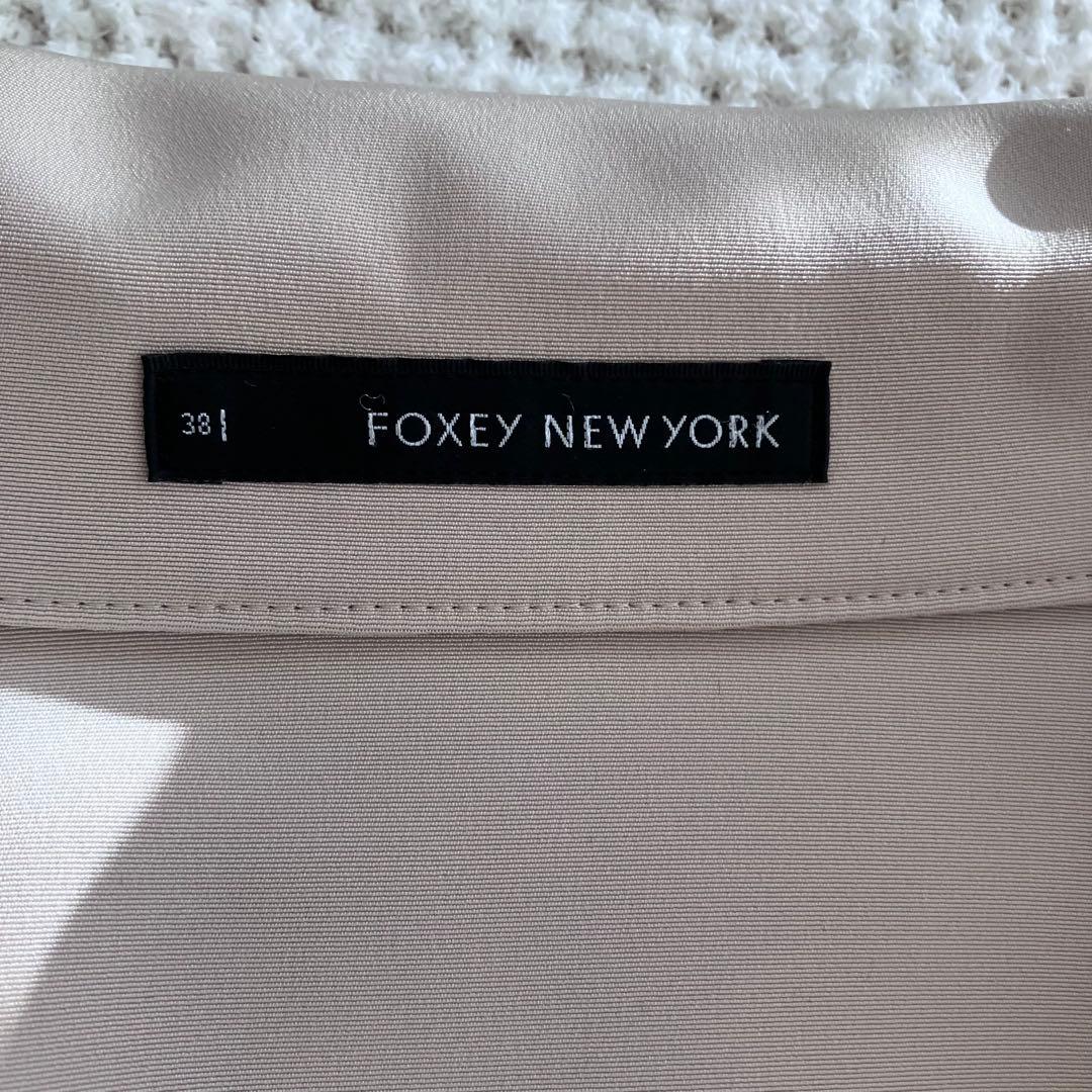 美品FOXEY NEWYORK★ビックカラージャケット★ベージュ★サイズ38