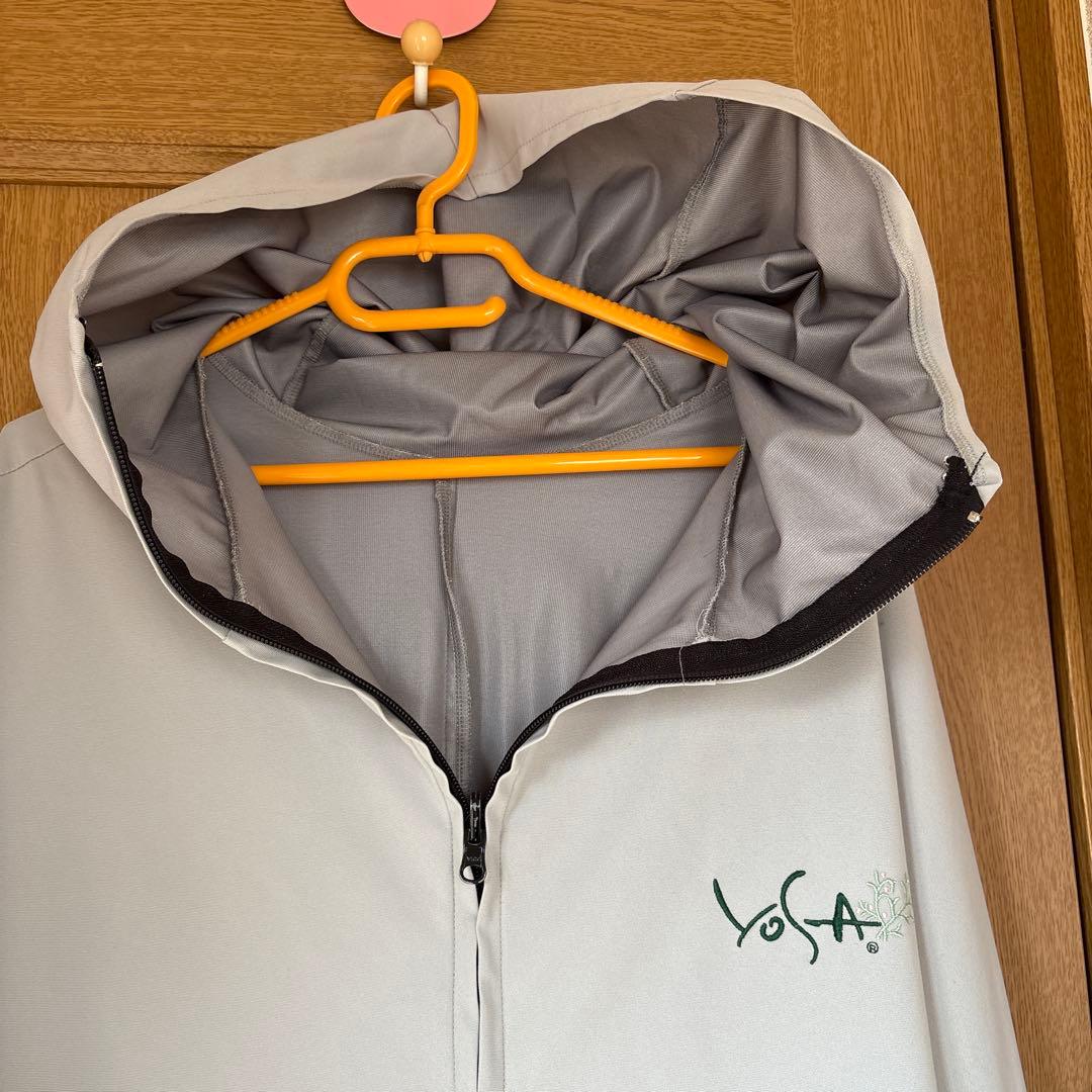 YOSA フルジップフード付きグレーケープ
