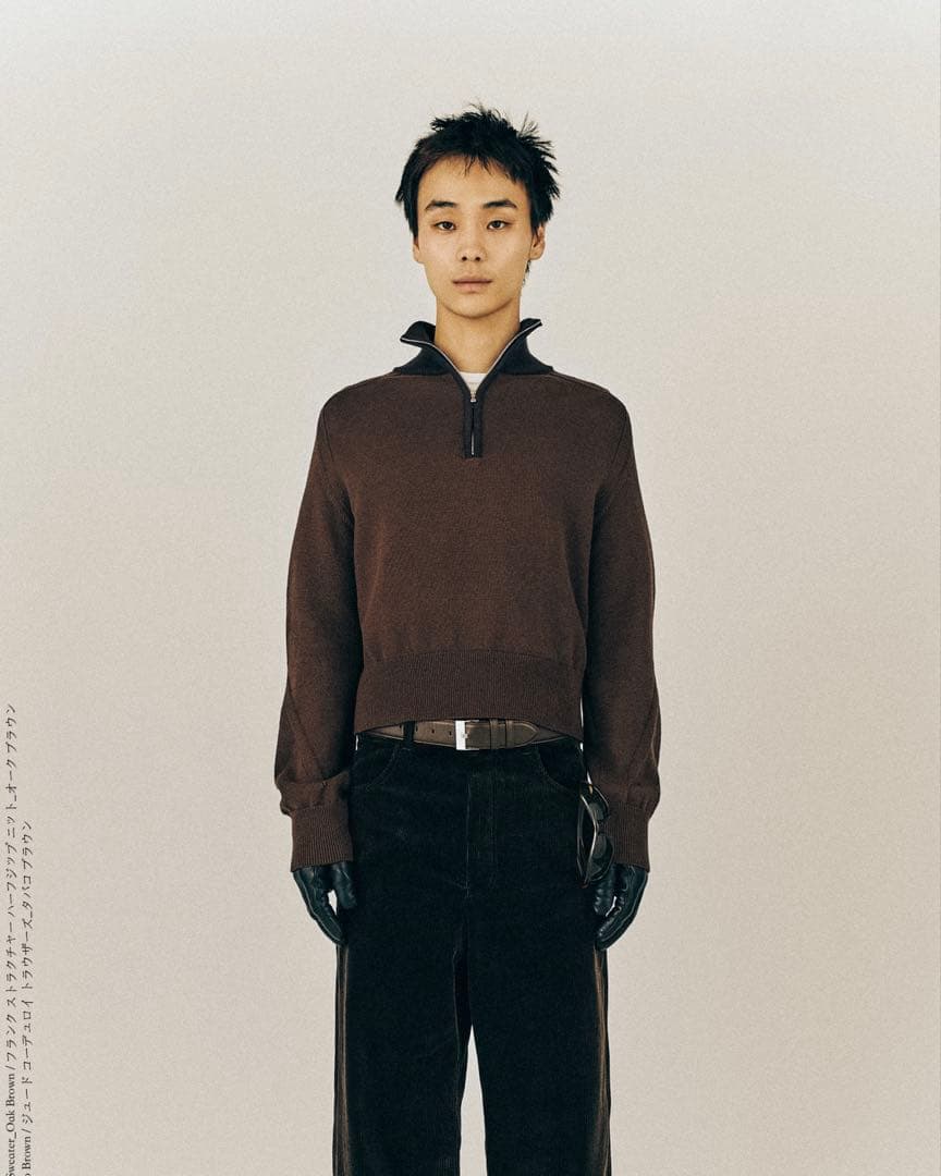 vuja de ハーフジップニット