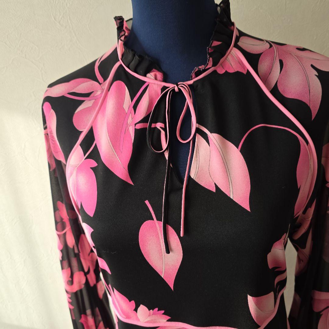 Leonard　カンカン 長袖ワンピース 40サイズ美品　クリスマス特価！！