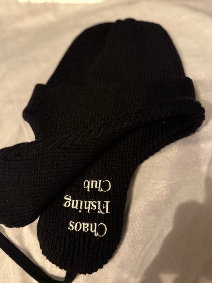 Chaos Fishing Club Logo Dog Ear Cap 黒