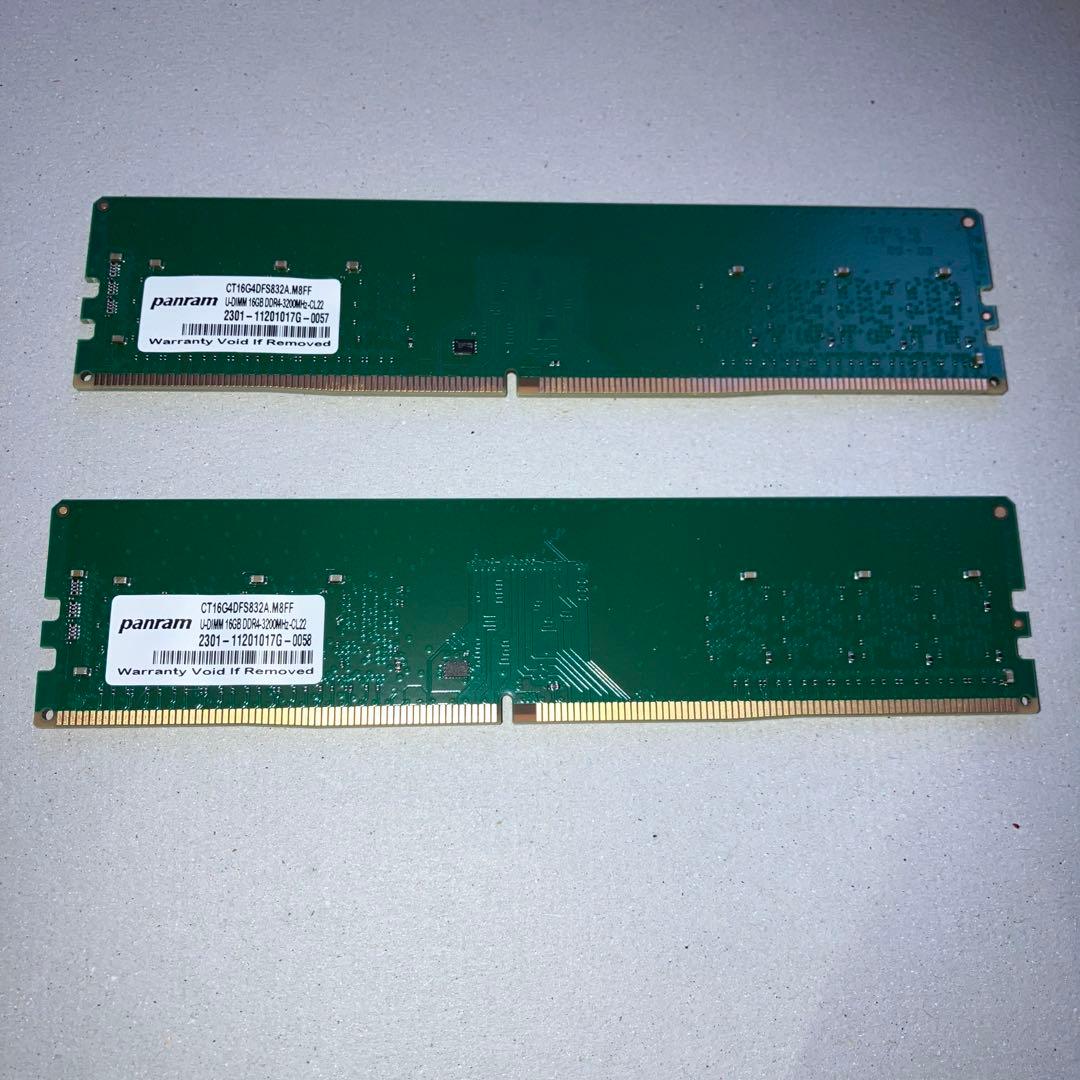 Crucial DDR4-3200 16GB*2枚 デスクトップPC用
