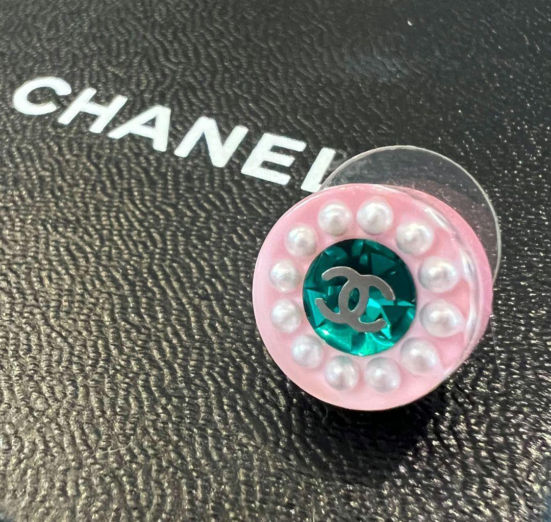 シャネル ピアス 【CHANEL】 クリアー ココマーク 16K ピンク