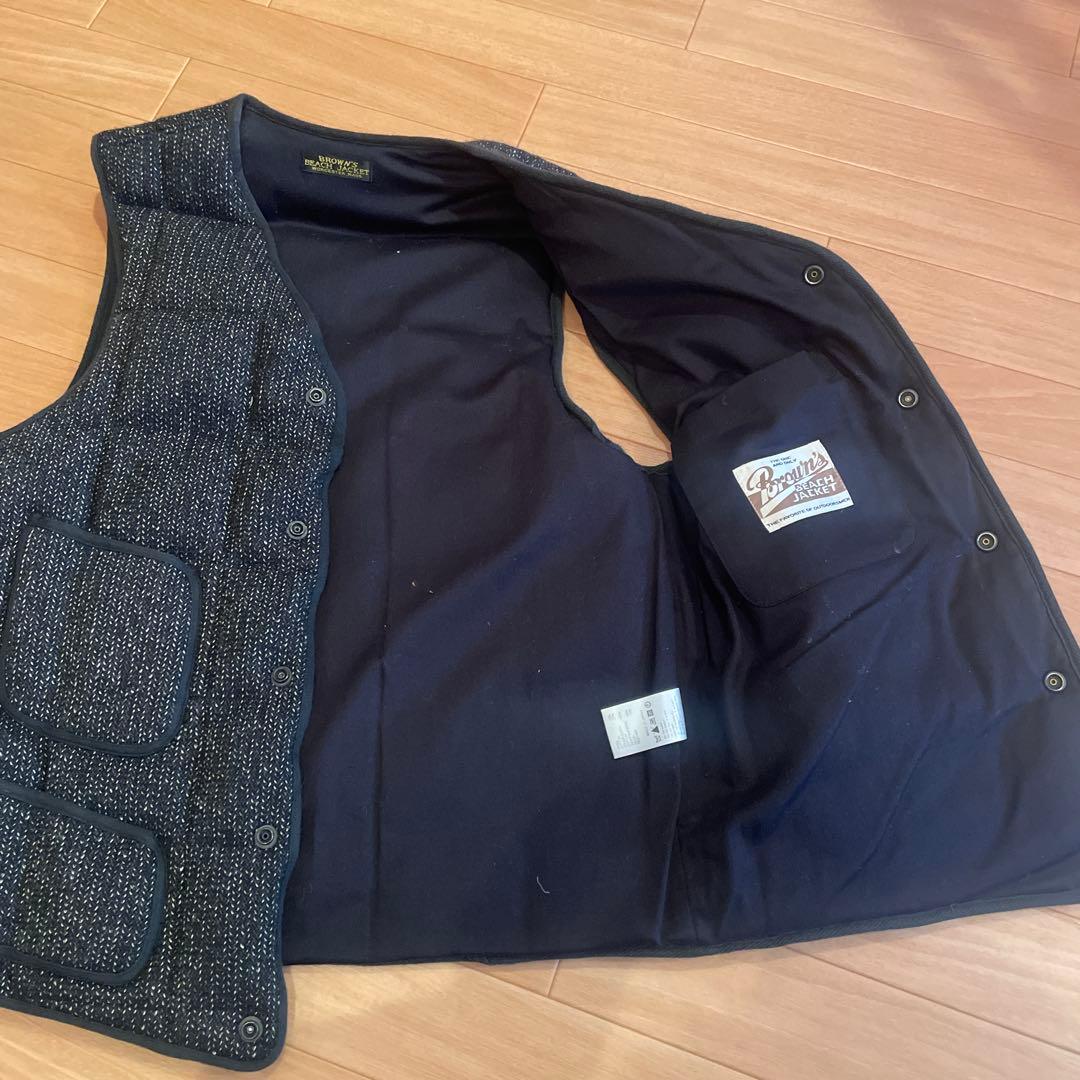 BROWN'S BEACH JACKETブラウンズビーチ　ベスト　ごま塩