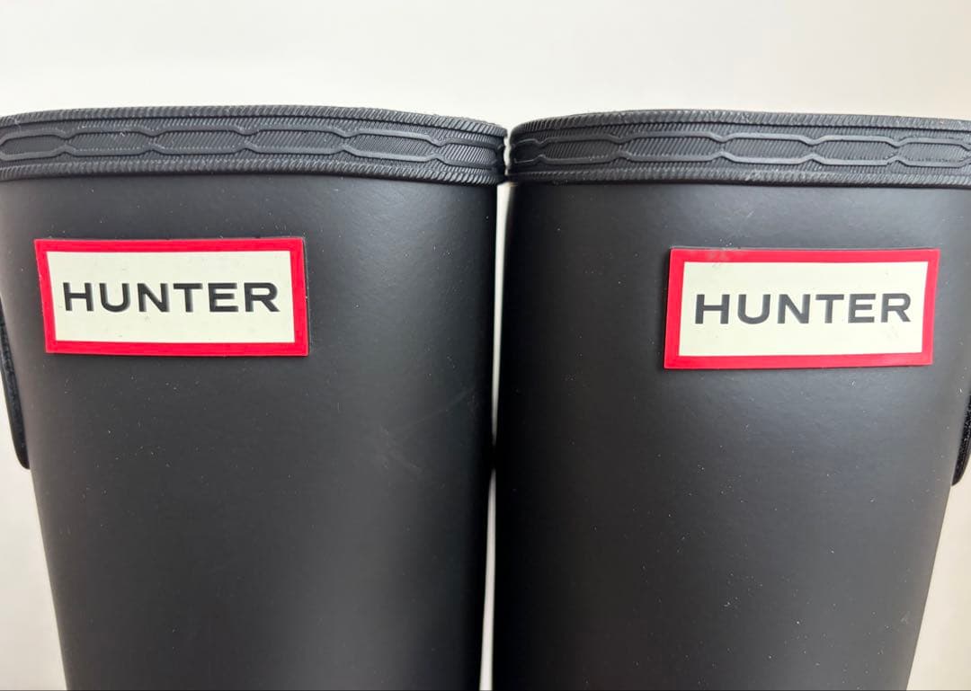 【25㎝】HUNTER ロング レインブーツ 雨靴 ブラック 黒