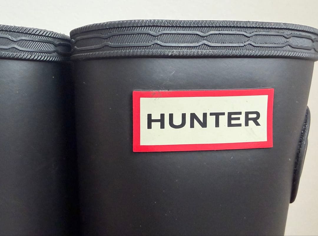 【25㎝】HUNTER ロング レインブーツ 雨靴 ブラック 黒