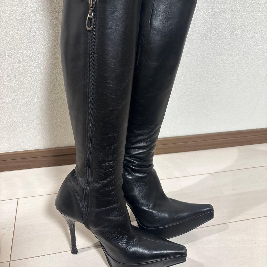 コメックス　ブラックロングブーツ 13cmハイヒール