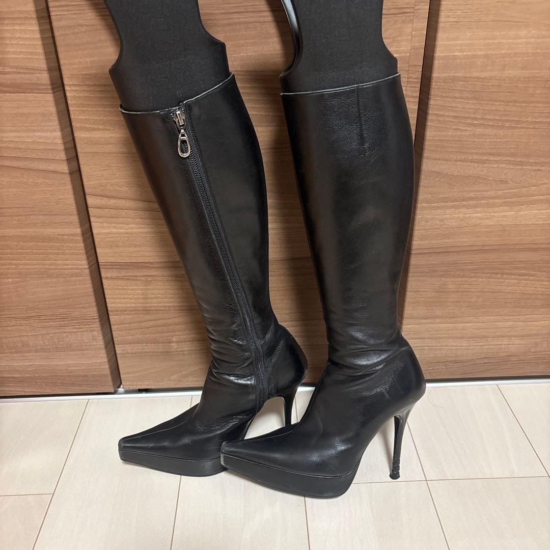 コメックス　ブラックロングブーツ 13cmハイヒール