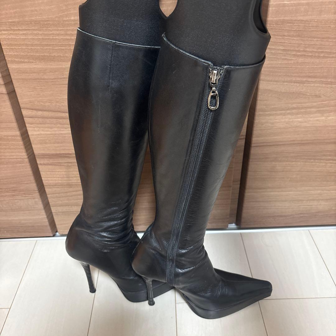 コメックス　ブラックロングブーツ 13cmハイヒール