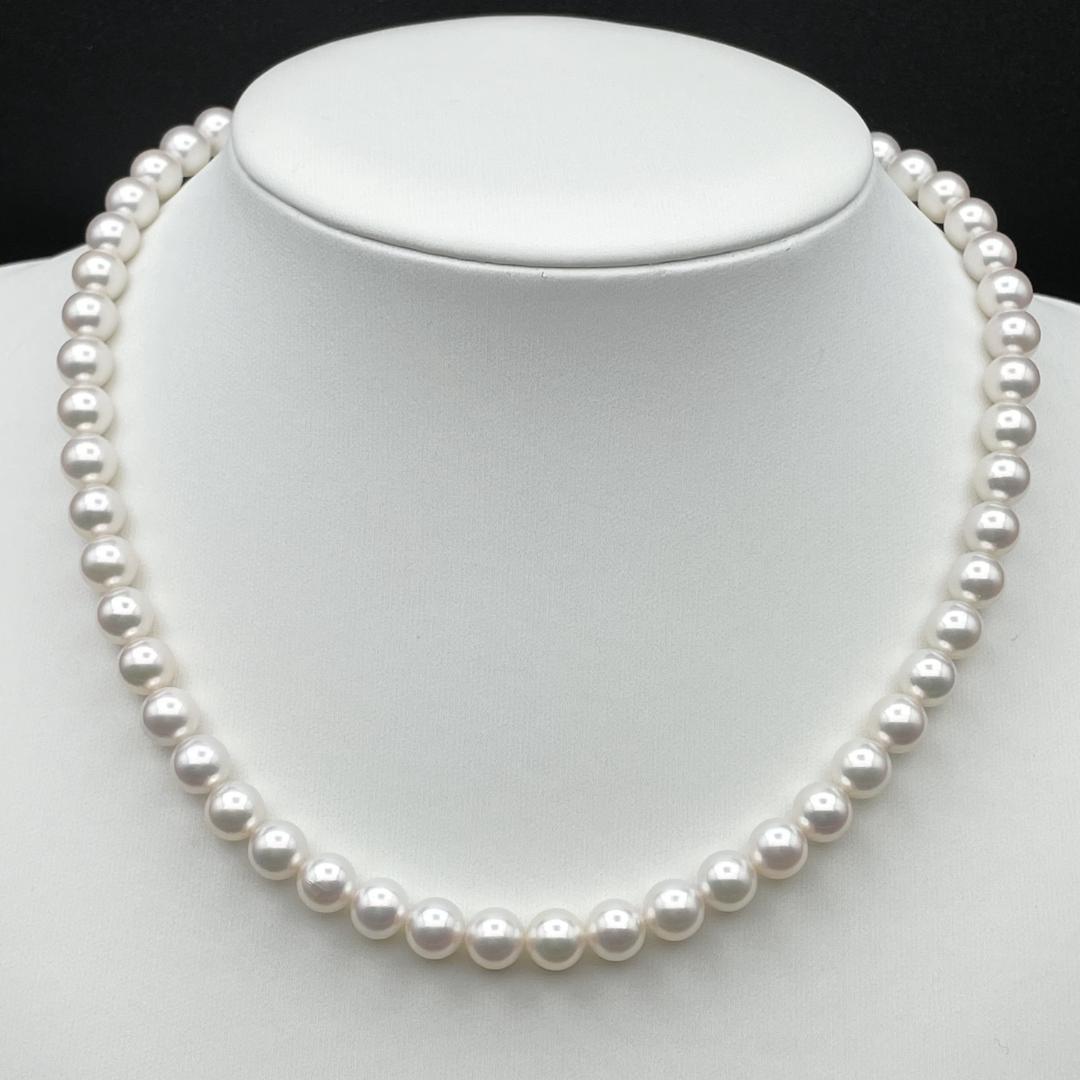 アコヤ真珠 花珠 真珠総合研究所鑑別書 約6.5-7 ネックレス Silver